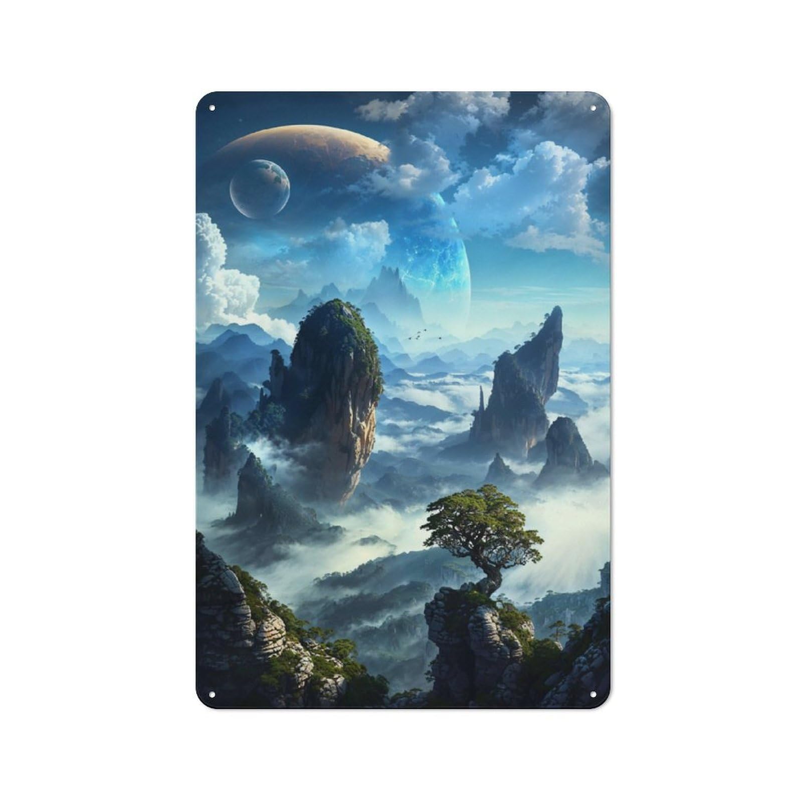 Junmoney Skyborne Peaks Horizon Rustic Tin Sign 30X20cm Featuring For Living Room Wall, For Metal Sign Collectors, For Garage And Workshop Walls