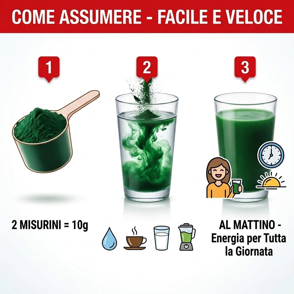 MALOVI Vitalbody 200 Gr Integratori Energia Stanchezza Fisica E Mentale, Integratore Memoria E Concentrazione,Con Spirulina Creatina Carnitina Guarana Maca Bacopa Monnieri Coenzima Q10 Vitamina B6 B12