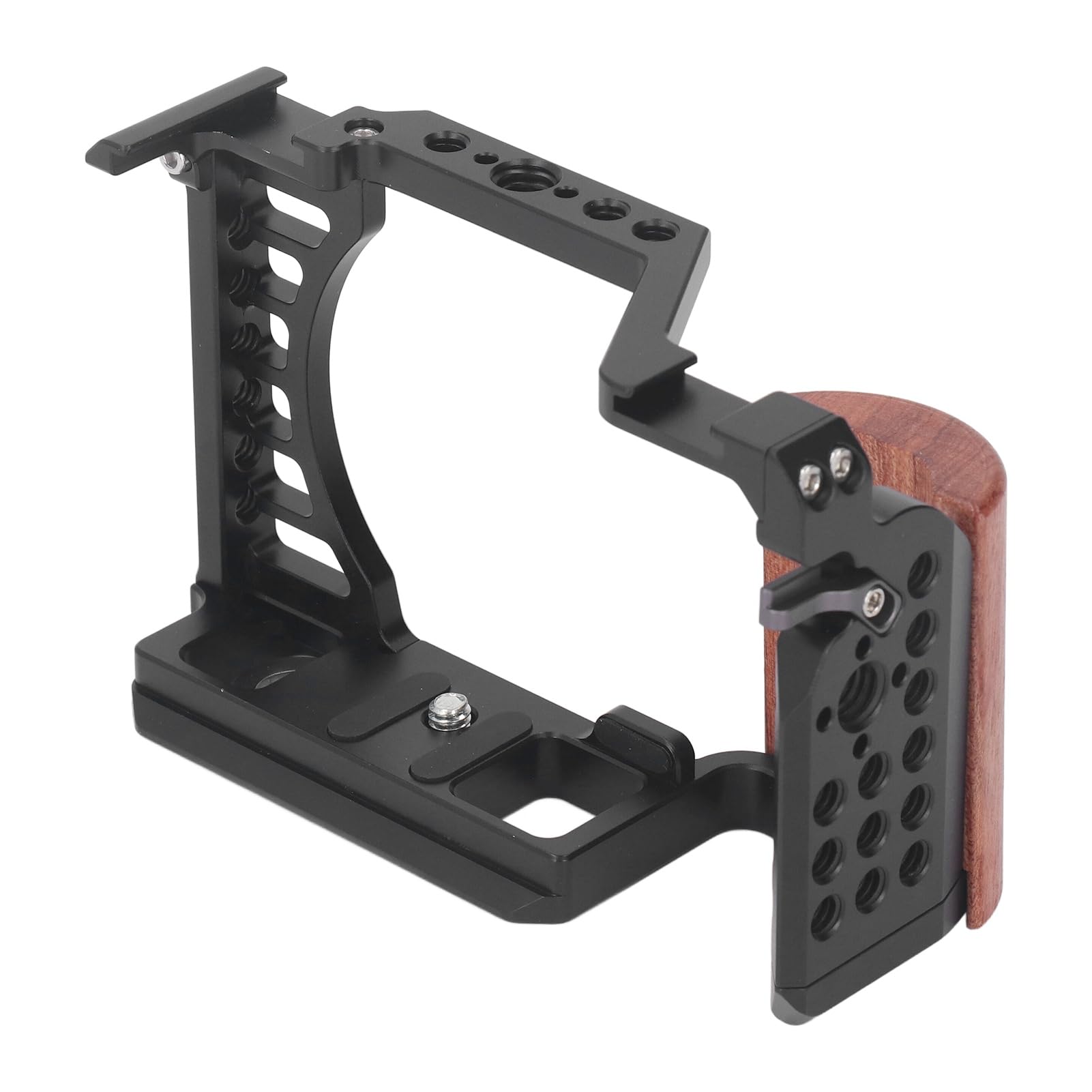 Naroote Jaula para Cámara de Aleación de Aluminio Completa con Apertura Precisa para ZV E1, Soporte para Expansión de Múltiples Dispositivos, de Disparo Vertical, Orificio Roscado de 1/4 3/8
