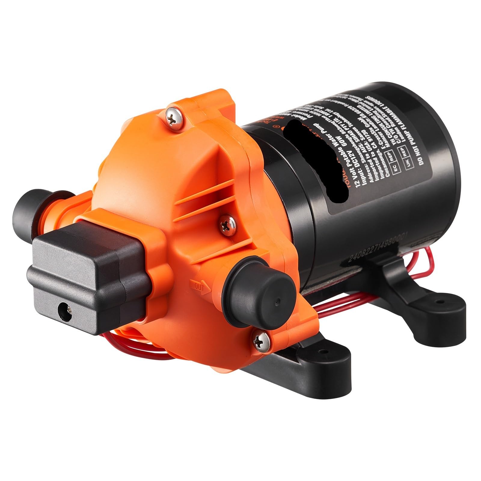 JVDDI 12/24v Diaphragm Pump 40-100 PSI Adjustable 1/2'' MNPT Port For RV Yacht Food Truck Camper(Onecolor)
