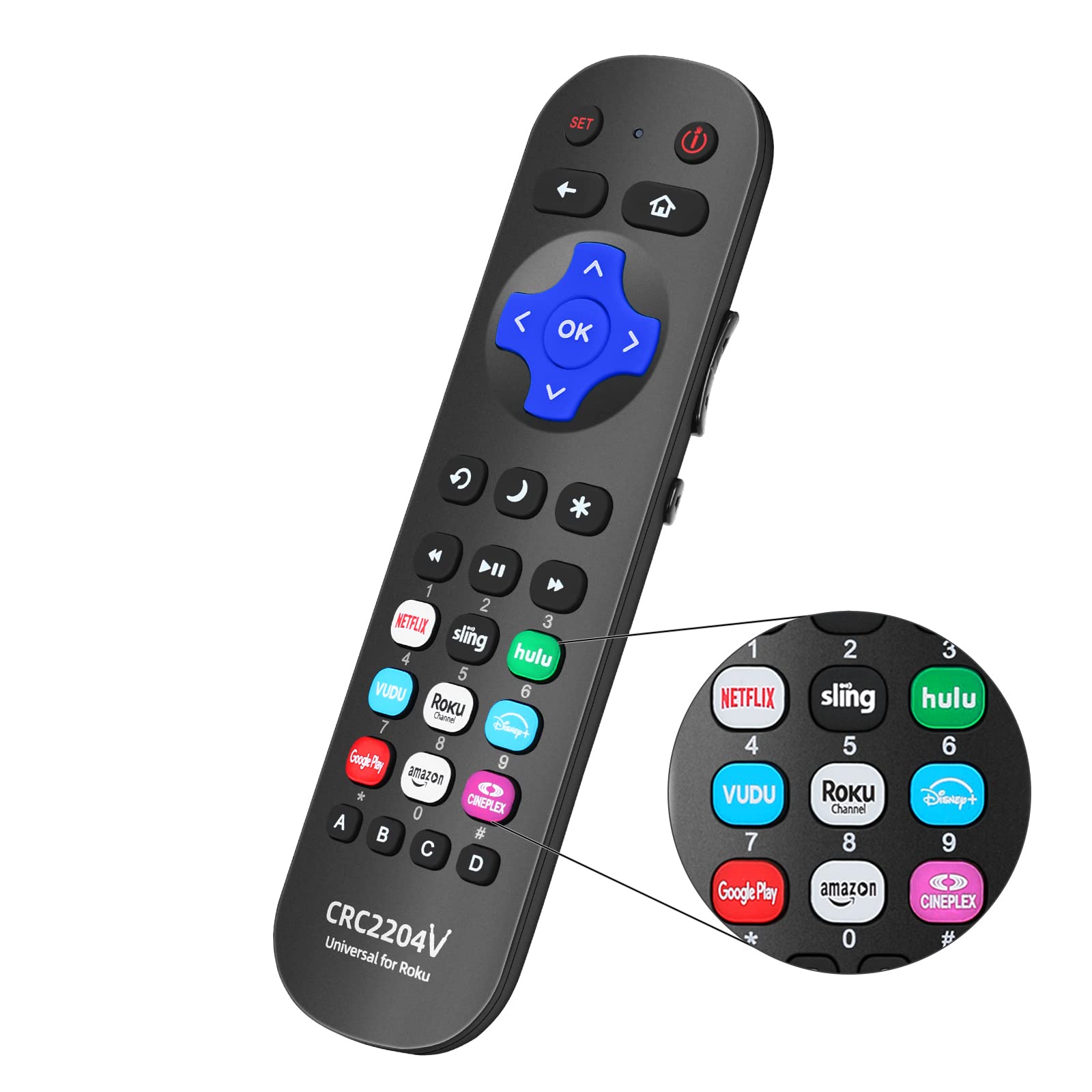 Photo 1 of AZMKIMI Remote Control Replacement for All Roku TV Brands, Replacement for Hisense/TCL/Sharp/Insignia/ONN/Sanyo/LG/Hitachi/Element/Westinghouse