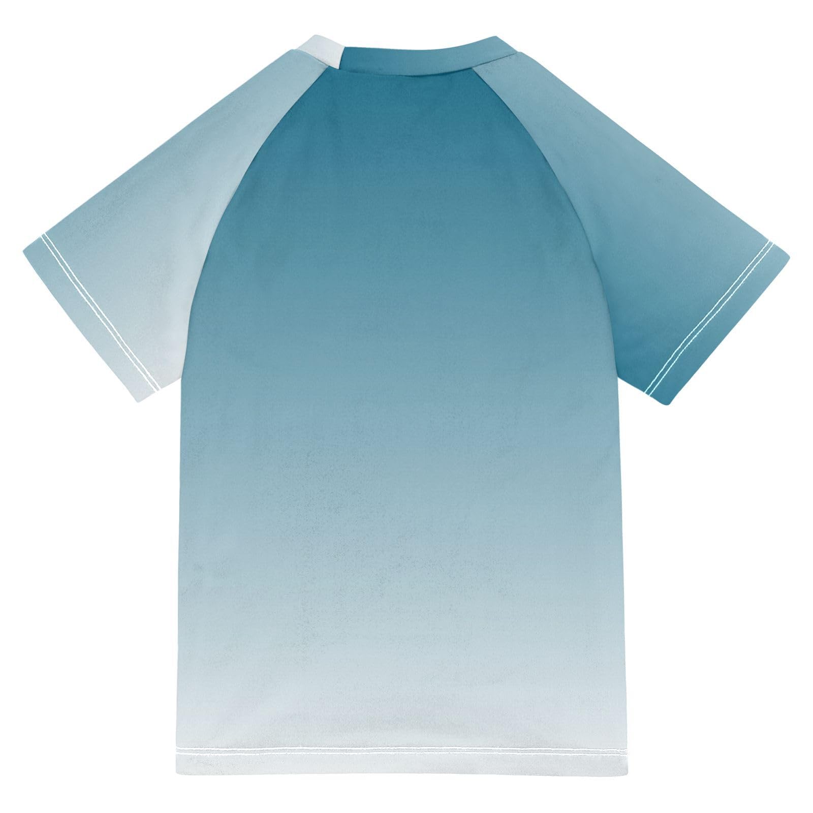 KLL Girl Bathing Suit Short Sleeve Girls Rash Guard Swimsuit 3T Deep Blue Gradient