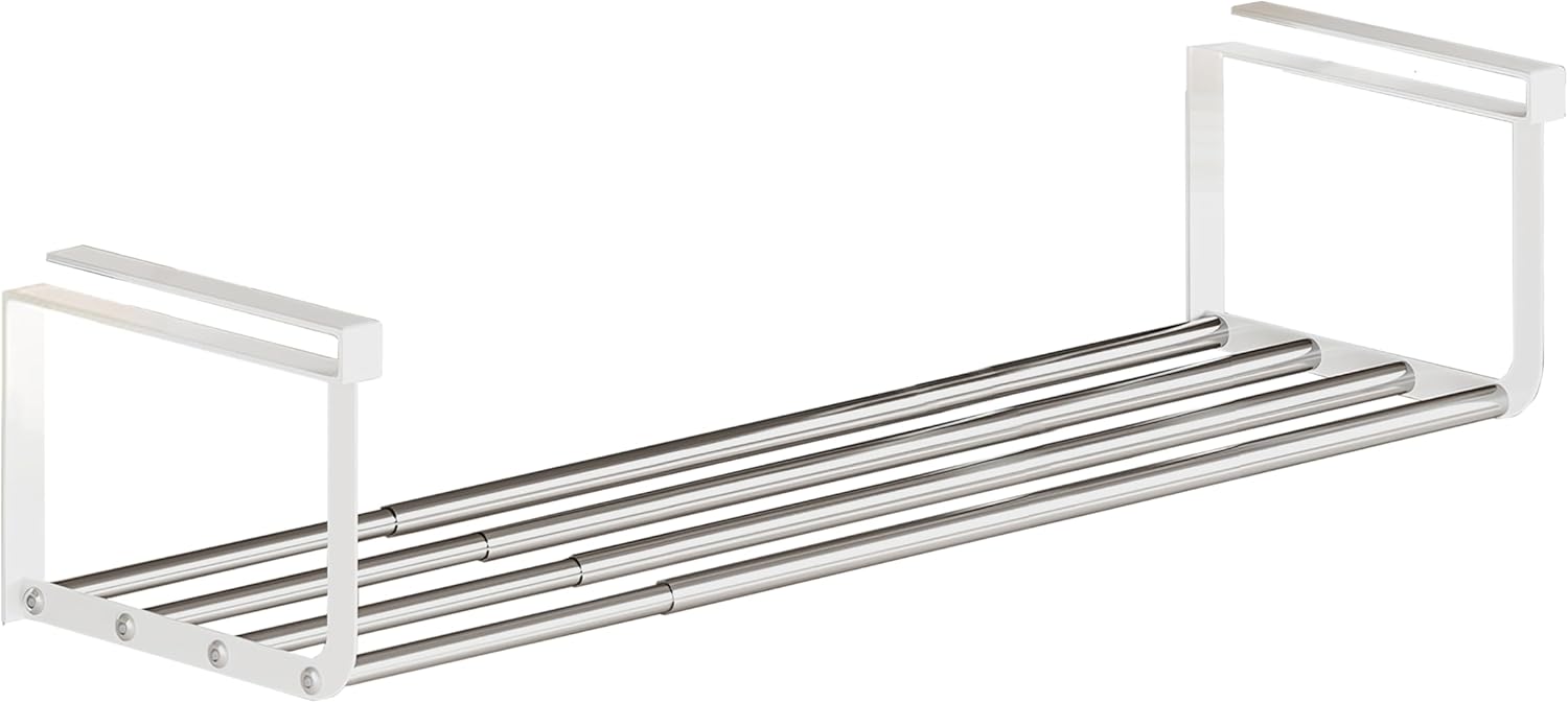 Expandable Shoe Rack Organizer - Adjustable Shoe Rack & Under Cabinet Shelf - for Shoe or Clothing Storage and Organization, Under Shelf Storage (Stainless,1Pcs) 1 Pack Stainless