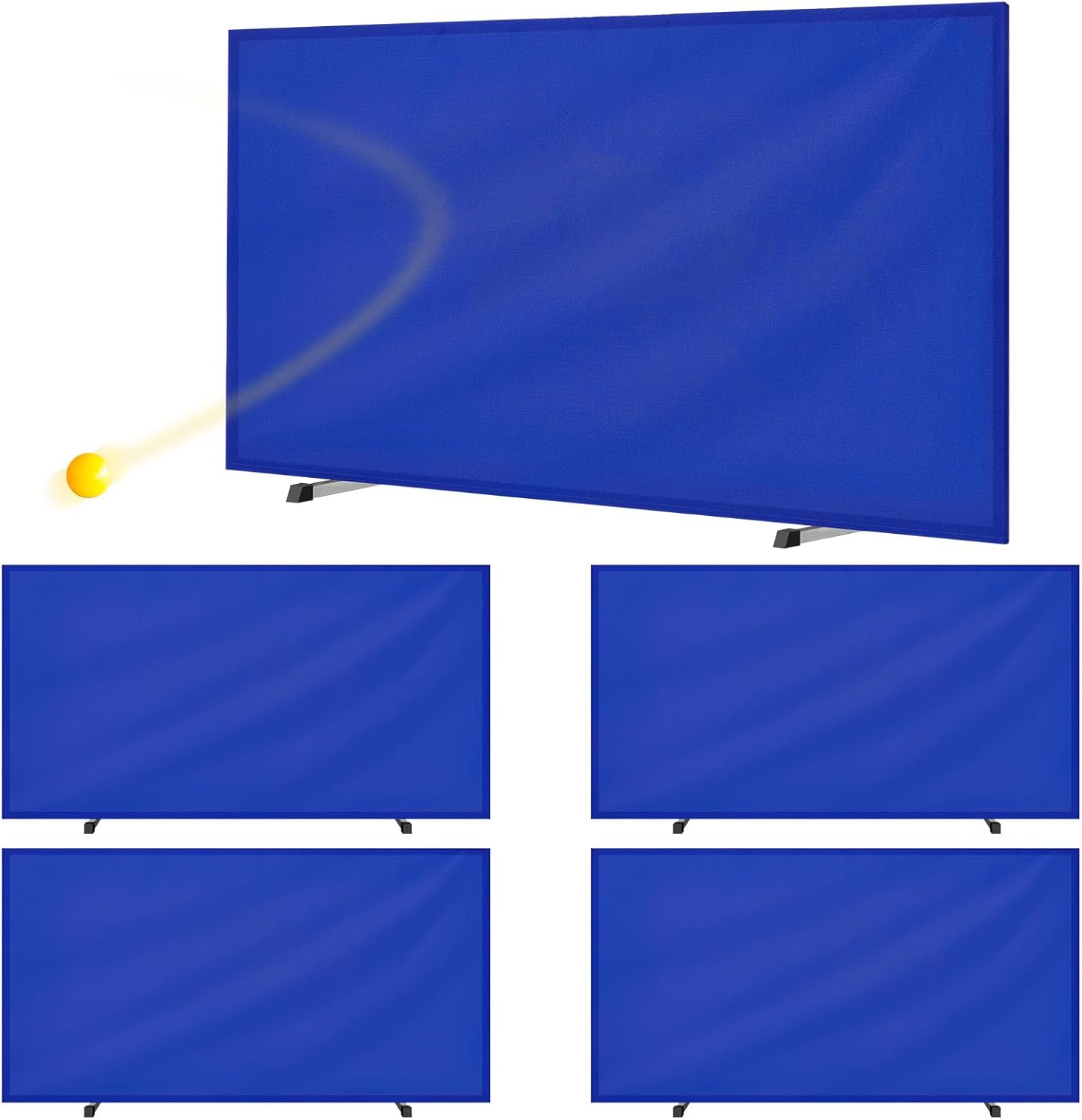 5 Pcs 55" x 29.5" Table Tennis Barrier with 420D Oxford Cloth Table Tennis Baffle for Quicker and Easier Pick up Balls Table Tennis Surround Block for Table Tennis Court