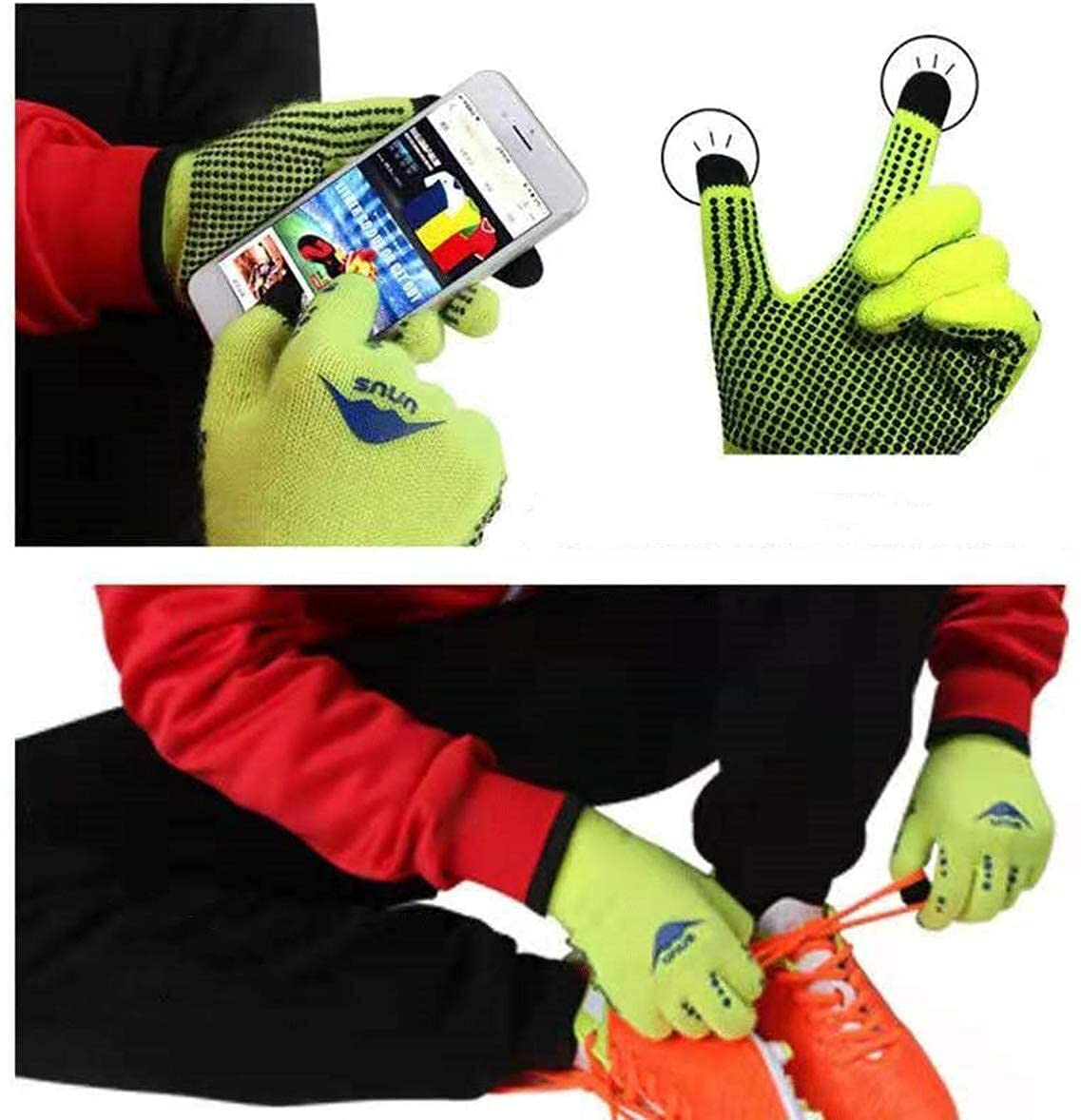 4 Paar Kinder Handschuhe Winter Fahrradhandschuhe Strickhandschuhe Touchscreen 4-12 Jahre, Jungen Mädchen Winterhandschuhe Warm Winddicht Anti Rutsch Sport Laufen