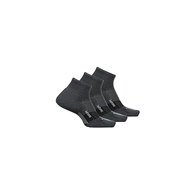 Feetures Merino 10 Cushion Quarter 3 Pair Pack Quarter Length Socks Shoes Gray 1
