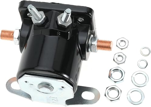 12V Heavy Duty Solenoid For Ford Replace Sw-3 SNL135 B-6A-11450A B6A-11002A B4TZ-11002-A D2AF11450AA 50-430 C6AF C7AF C9AF C3912 SS581T 4 Terminal Hot Rod Starter Relay Solenoid