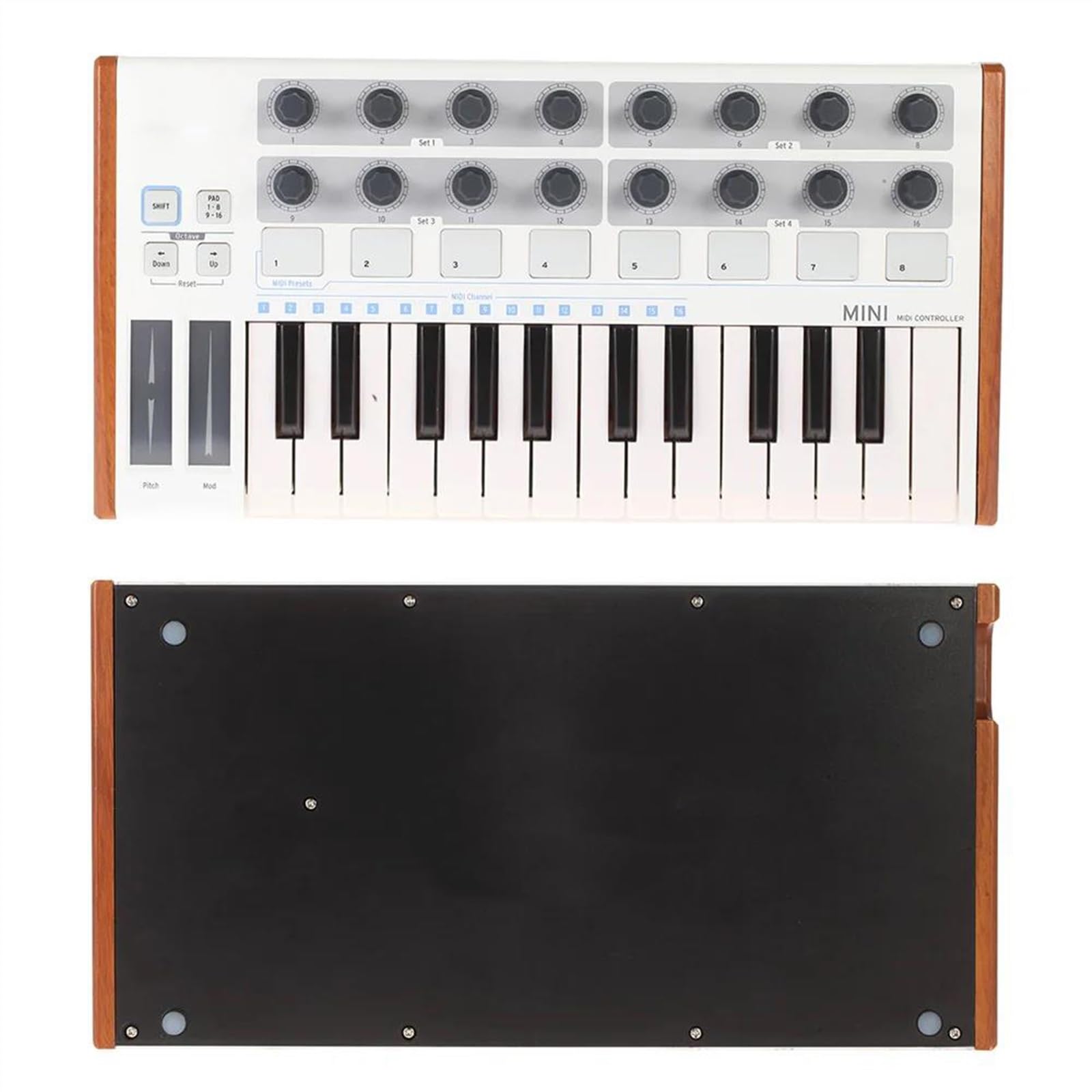 Elektronische Tastatur Für Erwachsene Tragbarer Keyboard-Controller Mini Professioneller 25-Tasten-USB-MIDI-Controller Drum Pad Tasteninstrumente Elektronische Orgel