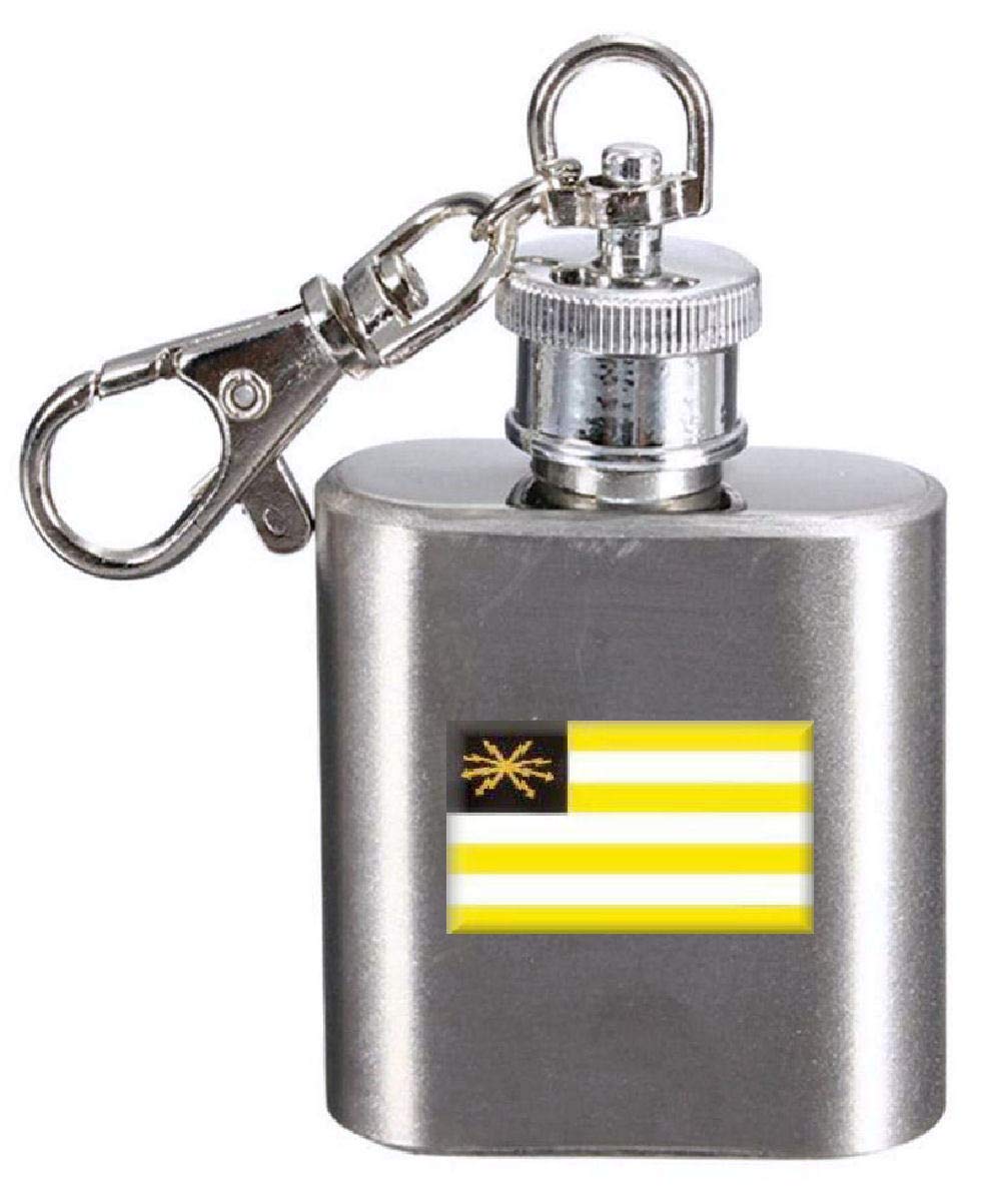 Flasque porte-clés Volta Redonda gravée avec finition acier brossé