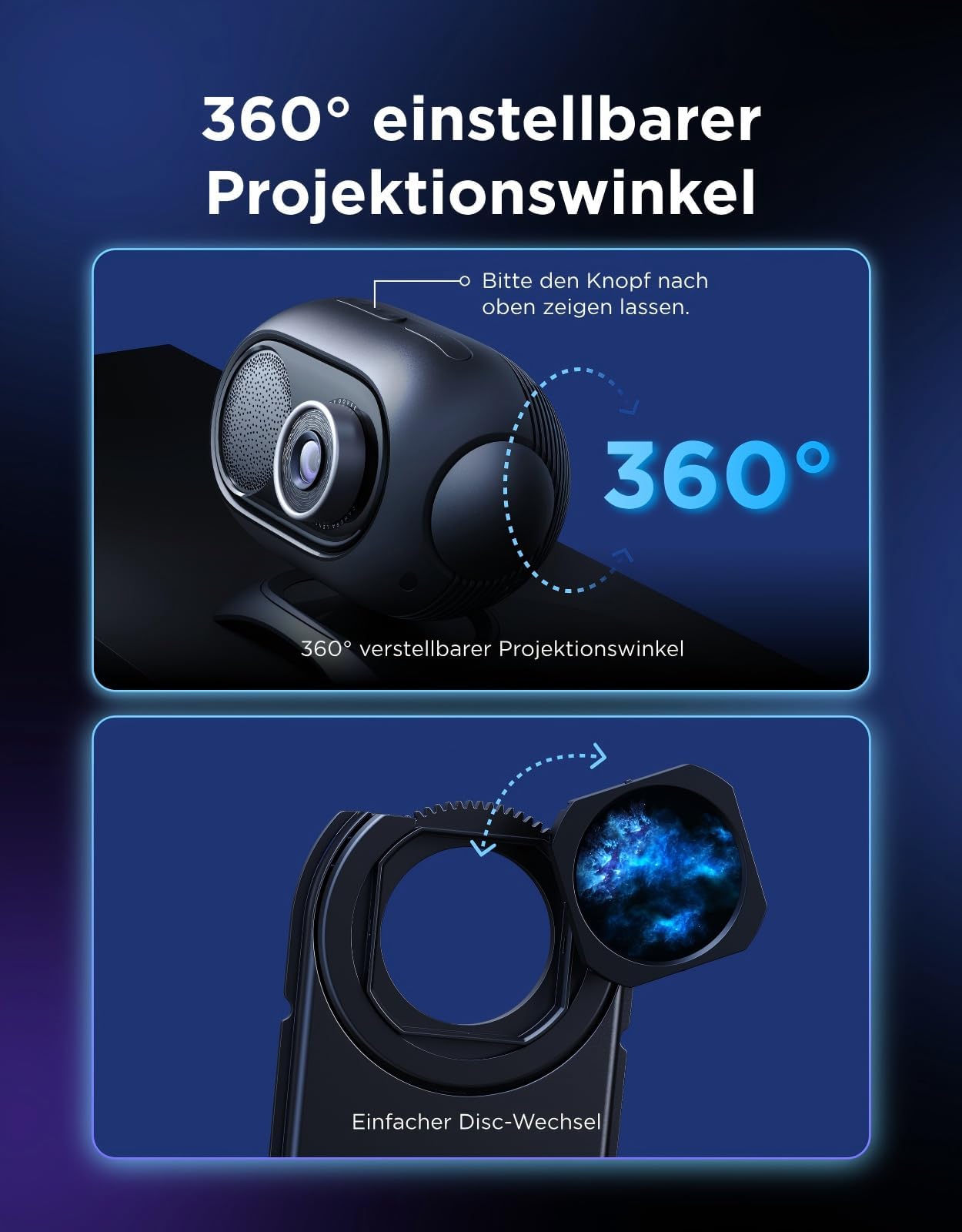 Govee LED Sternenhimmel Projektor Planetarium Galaxy Projektor 8 Film Discs | 20+ Szenemodi, 21+ White Noises, Matter Alexa Kompatibel, 360°-Rotation Nachtlicht Lampe mit Timer für Schlafzimmer