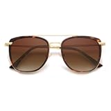 Retro Aviator Square Polarized Sunglasses For Women Men,Vintage Women's Sun Glasses Shades UV400 SJ2180