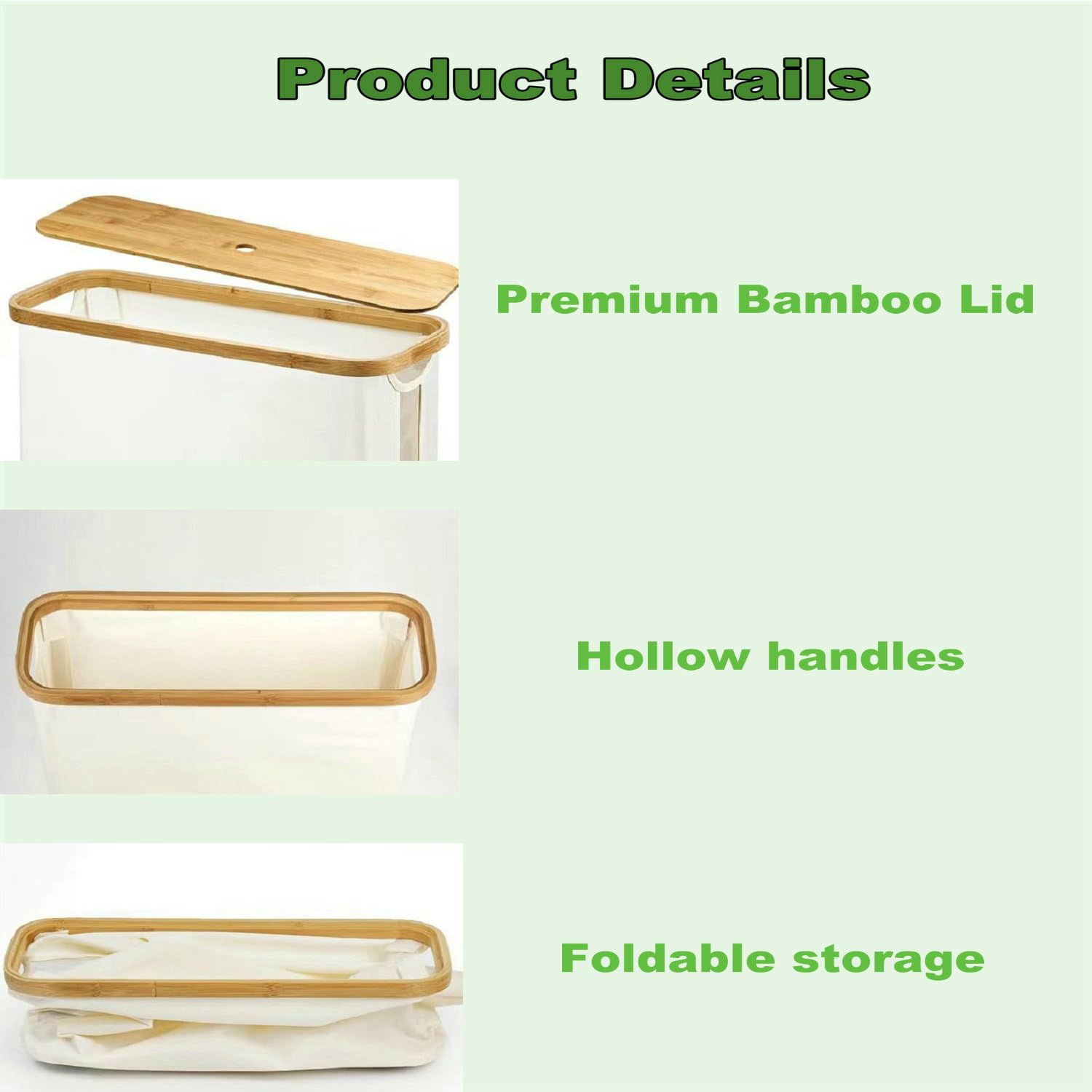 Cesta de almacenamiento de papel higiénico, organizador de papel higiénico con tapa de bambú para baño, soporte de papel higiénico independiente con ventana de visualización (negro)