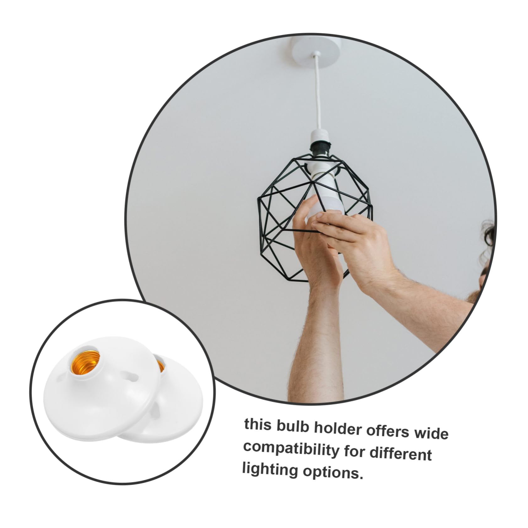 Homoyoyo 2 Sätze Teiliges Lampenfassung Flache Bauform Einfache Installation Langlebiger Kunststoff Kompatibel Mit Schraubglühbirnen Vielseitiger Lampensockel Für 10 Stück * 2
