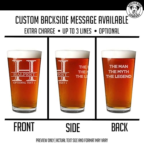 Miniatura 3 de Vaso de pinta grabado personalizado de 16 onzas – Regalos de cerveza, vasos grabados personalizados, regalo de jubilación personalizado para