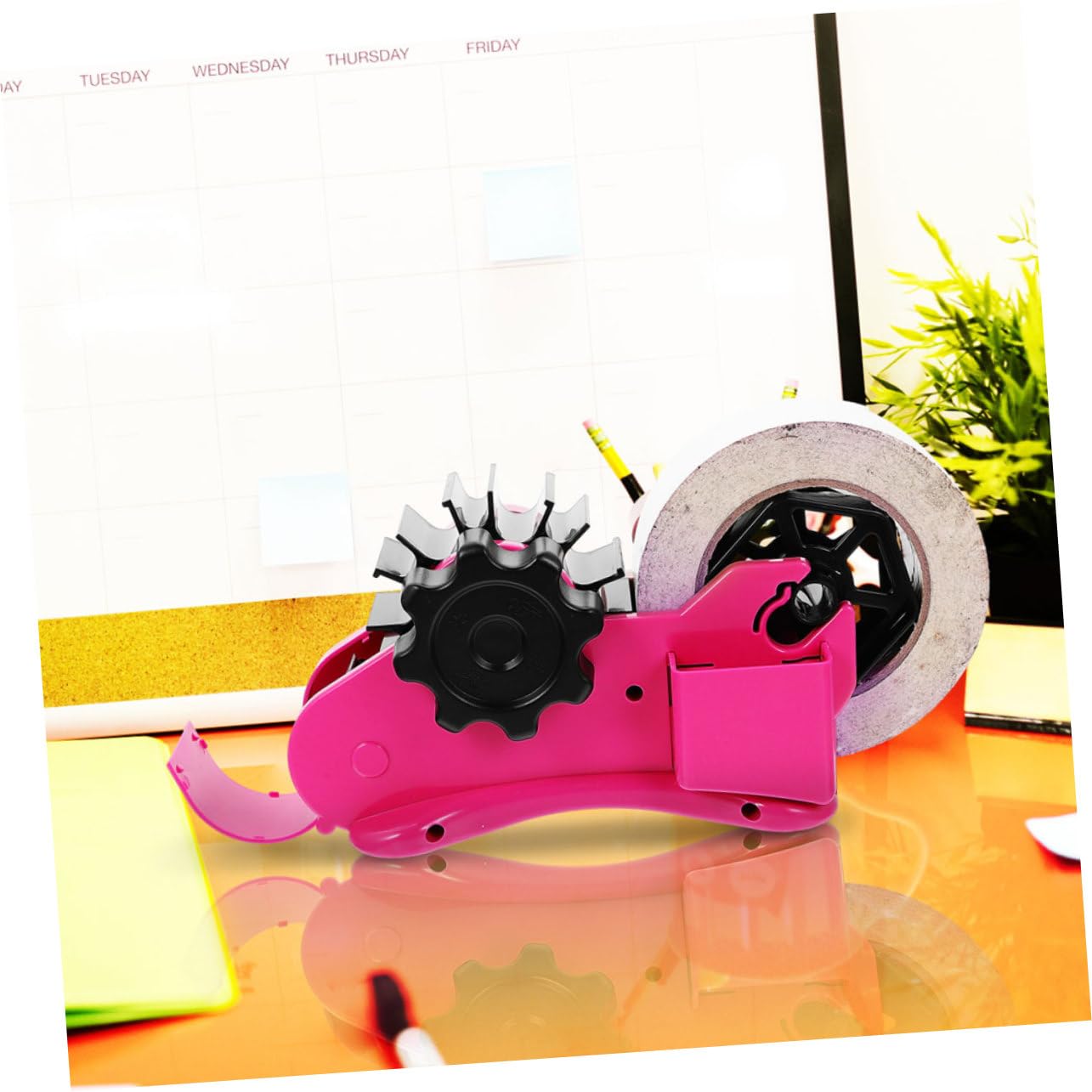 Uonlytech 2 Pezzi Distributore Nastro Adesivo Semi con Taglierina per Nastro Termico per Strumento per Ufficio Scuola e Casa