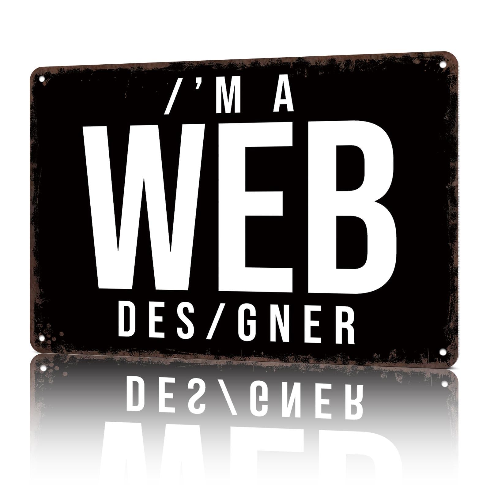 KWQDOZF Vintage Metal Signs Im A Web Designer Funny Tin Sign Poster Wall Art For Home Room Bedroom Office Decor 8x12inch