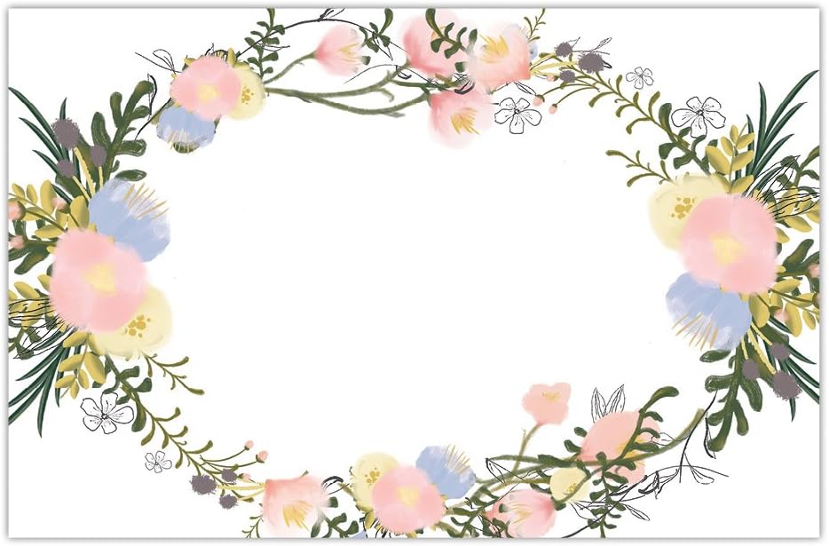 DB Party Studio 25 Pack Paper Place Mats for Baby Bridal Shower Graduation Birthday Parties Delicate Greenery & Floral Blooms Placemats Easy Cleanup Disposable Guest Table Settings Decor 17" x 11"