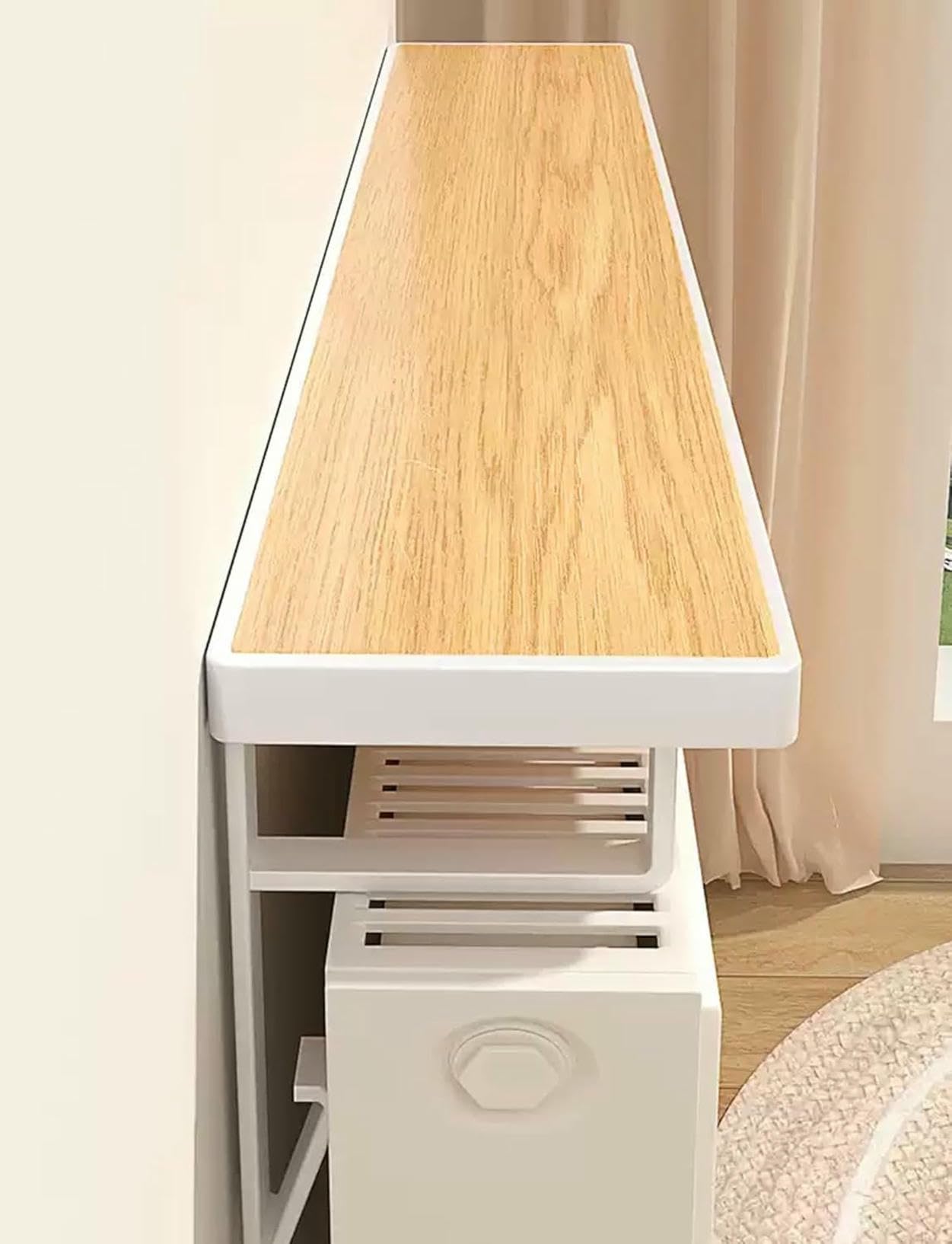 Ripiano in legno per termosifone, non necessita di foratura, sopra il ripiano riscaldante per la conservazione e la decorazione