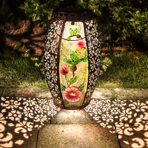Lanterne solaire colibri extérieur étanche pour jardin allée terrasse et décoration de table