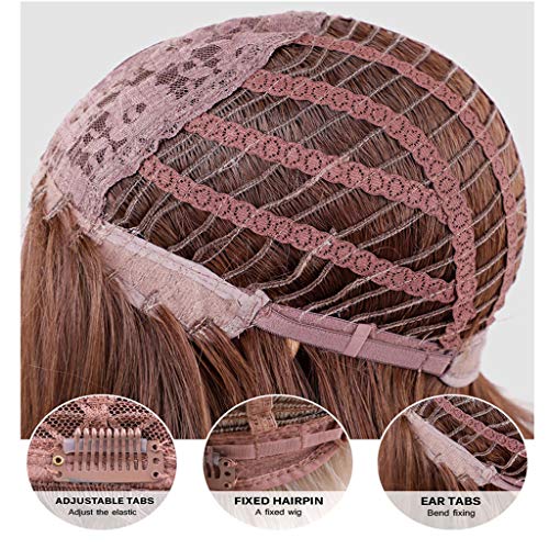 gazechimp Mulheres Bonitos Em Linha Reta Rosa Bob Perucas Partido Cosplay Resistente Ao Calor Peruca