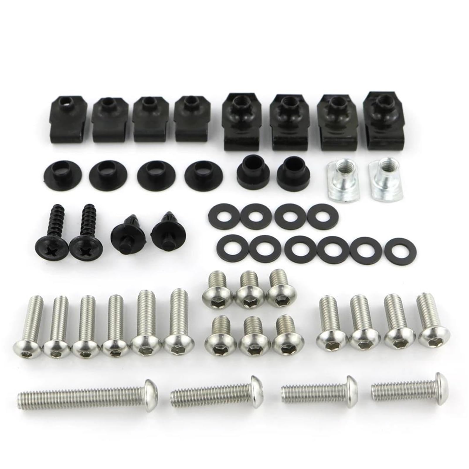 Tornillos de carenado Suzuki V-Strom 1000 DL1000 2002-2012 kit completo plata 3