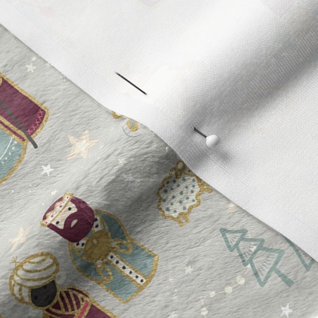 Spoonflower Fabric - Neutral Nativity Star Baby Christmas Angel Small Scale Jesus Eggshell Printed on Minky Fabric by The Yard - Sewing Baby Blankets Quilt Backing Plush