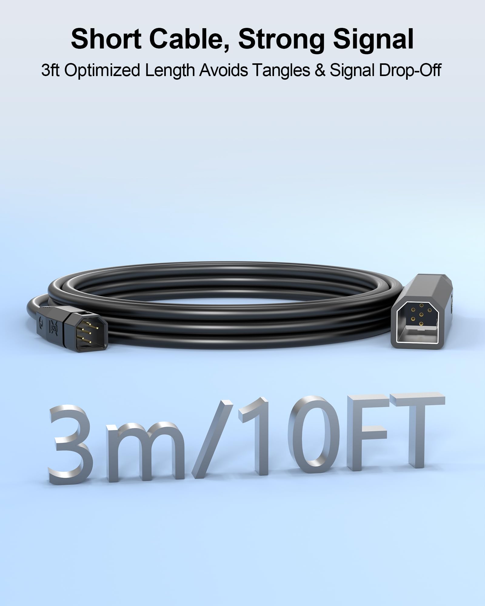 VHBW Câble d'extension de transducteur Humminbird Helix 5/7 3 m | Compatible avec HELIX 5/7/8/9/10/12/15, PiranhaMAX, Series 800/600/700/1100/500/90 ; exclut APEX/SOLIX/ONIX/ION.