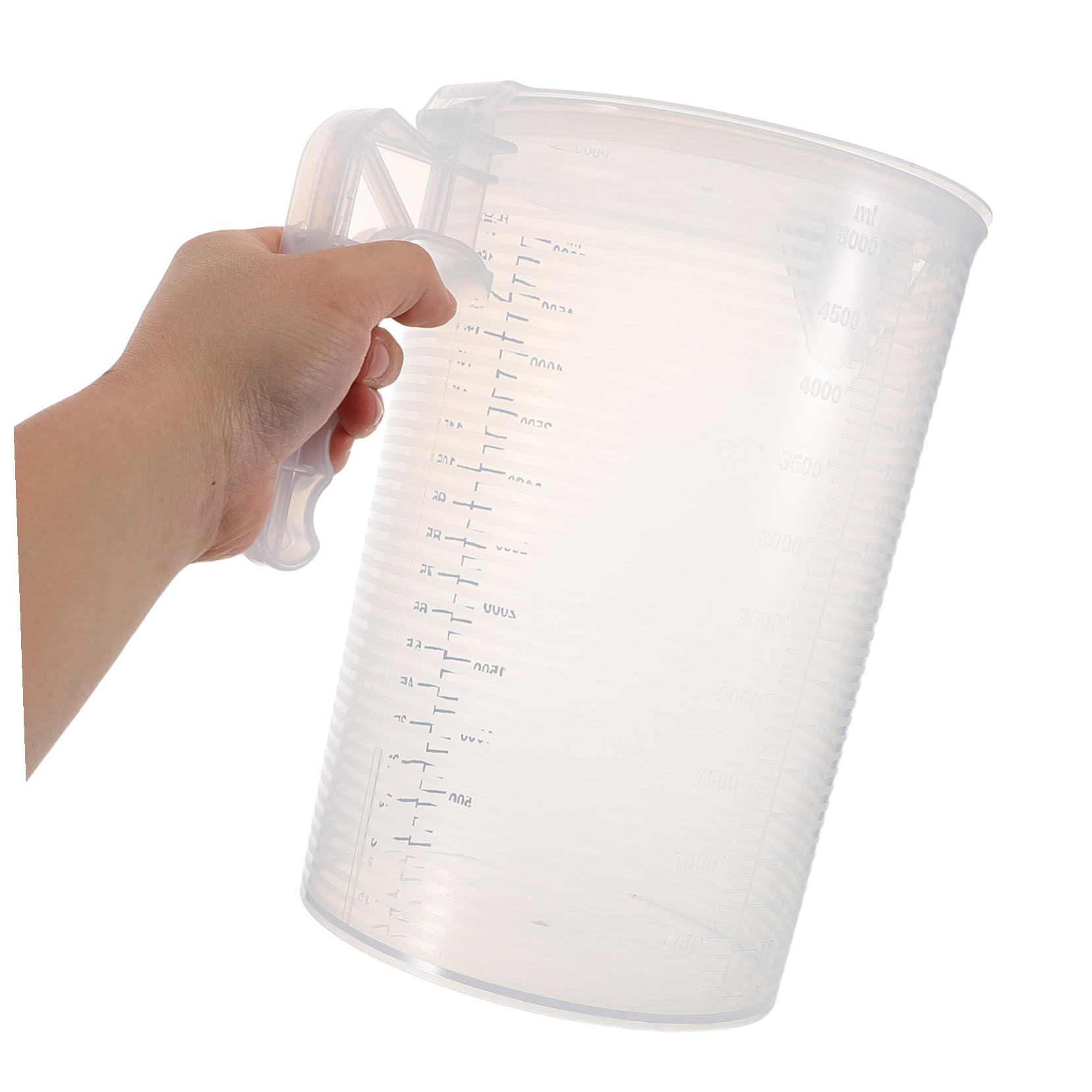 Toyvian Tasse à Mesurer en Plastique Pp 5l avec Couvercle Anti-poussière, Grosse Capacité pour Recettes de Boissons Variées et Cuisines Ouvertes, Visibilité Claire Garantie