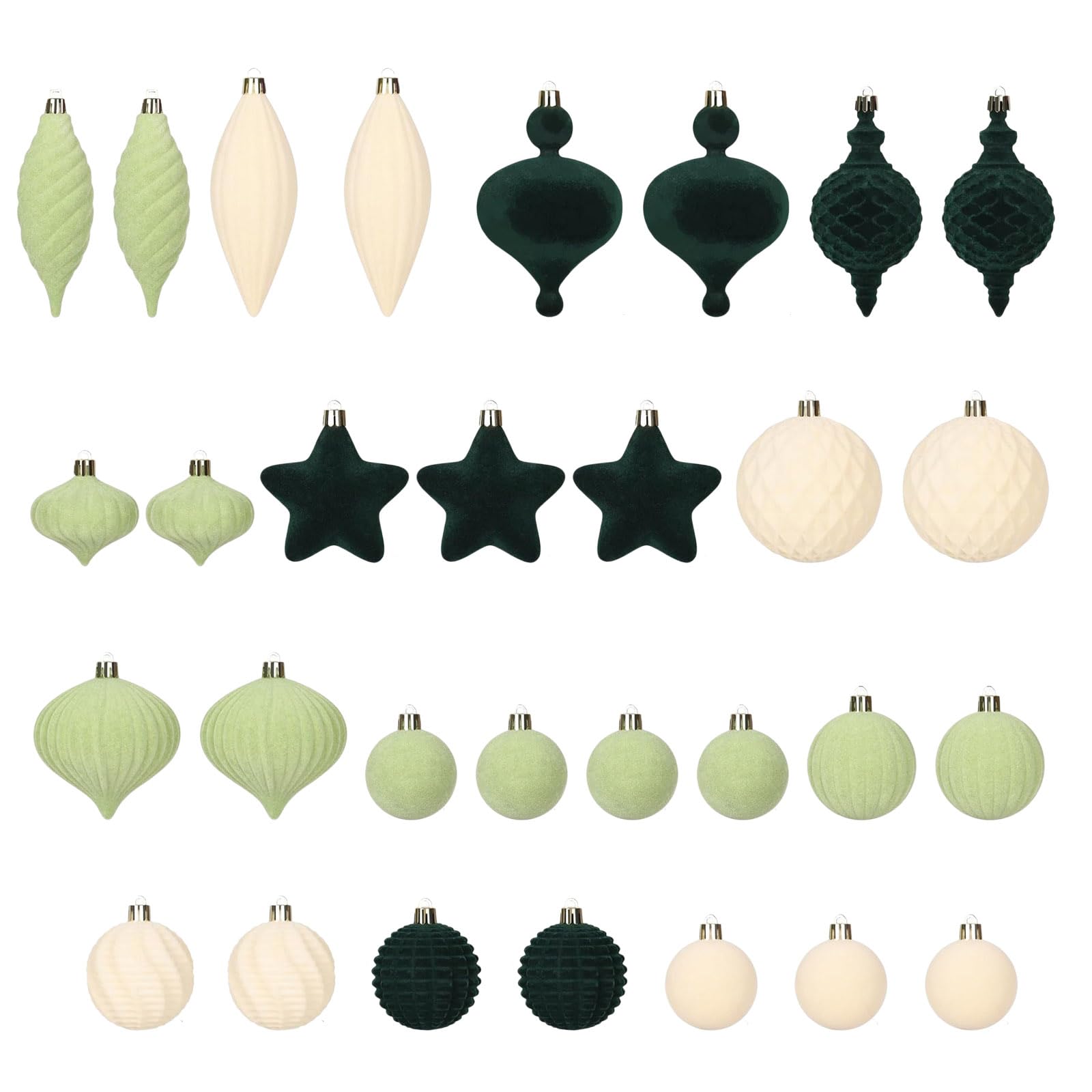 Kalttoy Celebratory Velutinous Christmas Sphere Ornamentation Impregnable Decorative Set with Storage Container Unique Shape Velutinous Ornamentation