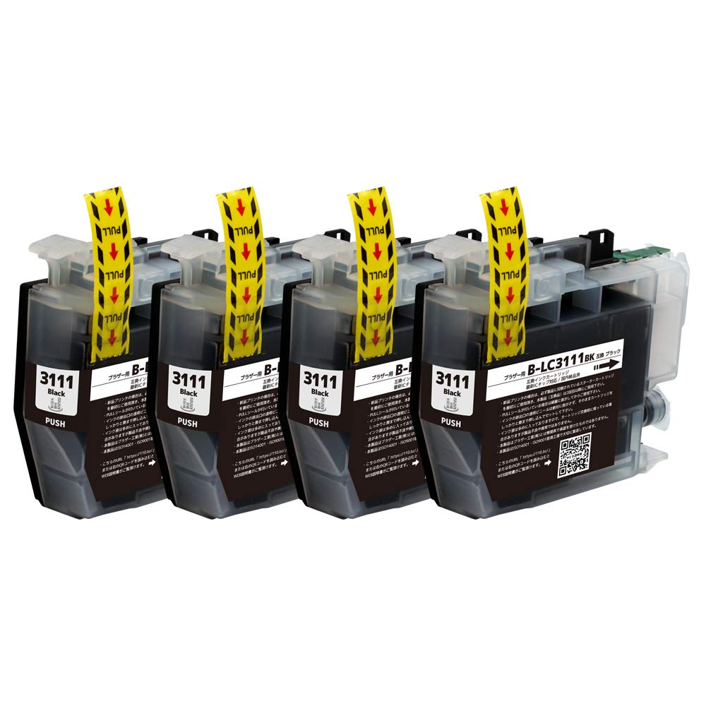 Amazon.co.jp: LC3111 BK/ブラック 4本セット Brother用 新互換インク