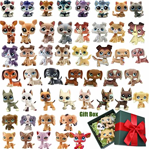(Ship from us) PPToys ( lps Pet Random 5pcs & lps Accessories Random 7pcs Box) , lps Pet lot lps Great Dane lps Shorthair Cat lps Collie lps Cocker Spaniel lps Dachshund lps Baby Husky lot Kids Gift