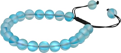 Miniatura 4 de Aquamarine Mermaid Glass Bracelet for Women Men's Gifts - Glowing Sea Glass Bracelet - Beaded Adjustable Bracelet Pulseras Para Hombres Mujer