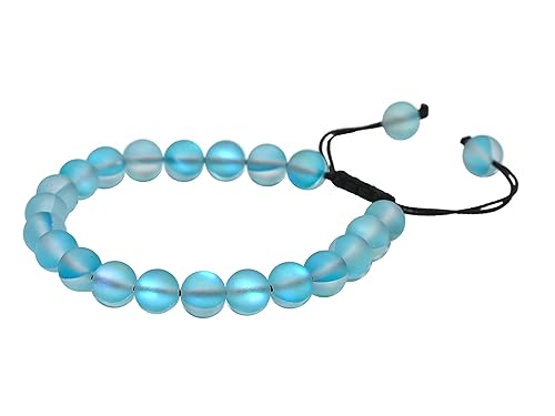 Miniatura 4 de Aquamarine Mermaid Glass Bracelet for Women Men's Gifts - Glowing Sea Glass Bracelet - Beaded Adjustable Bracelet Pulseras Para Hombres Mujer