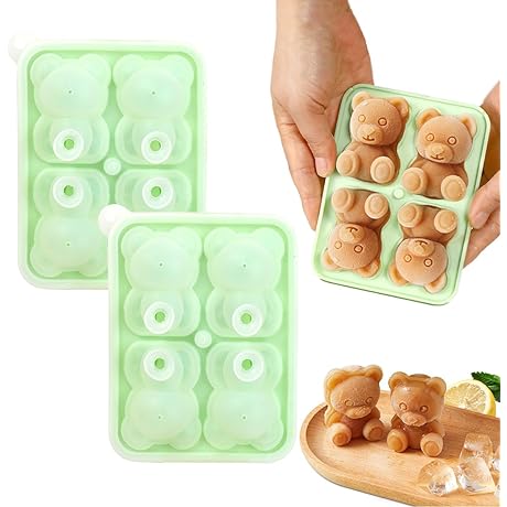 2Pcs Teddy Bear Ice Molds for Perfect Summer Treats