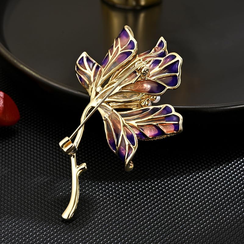 Image of Flower Brooch Pin - Rhinestone Flower Pin 18k Gold Plated - Thanksgiving Day, Birthday, Wedding Gifts for Mom, Wife