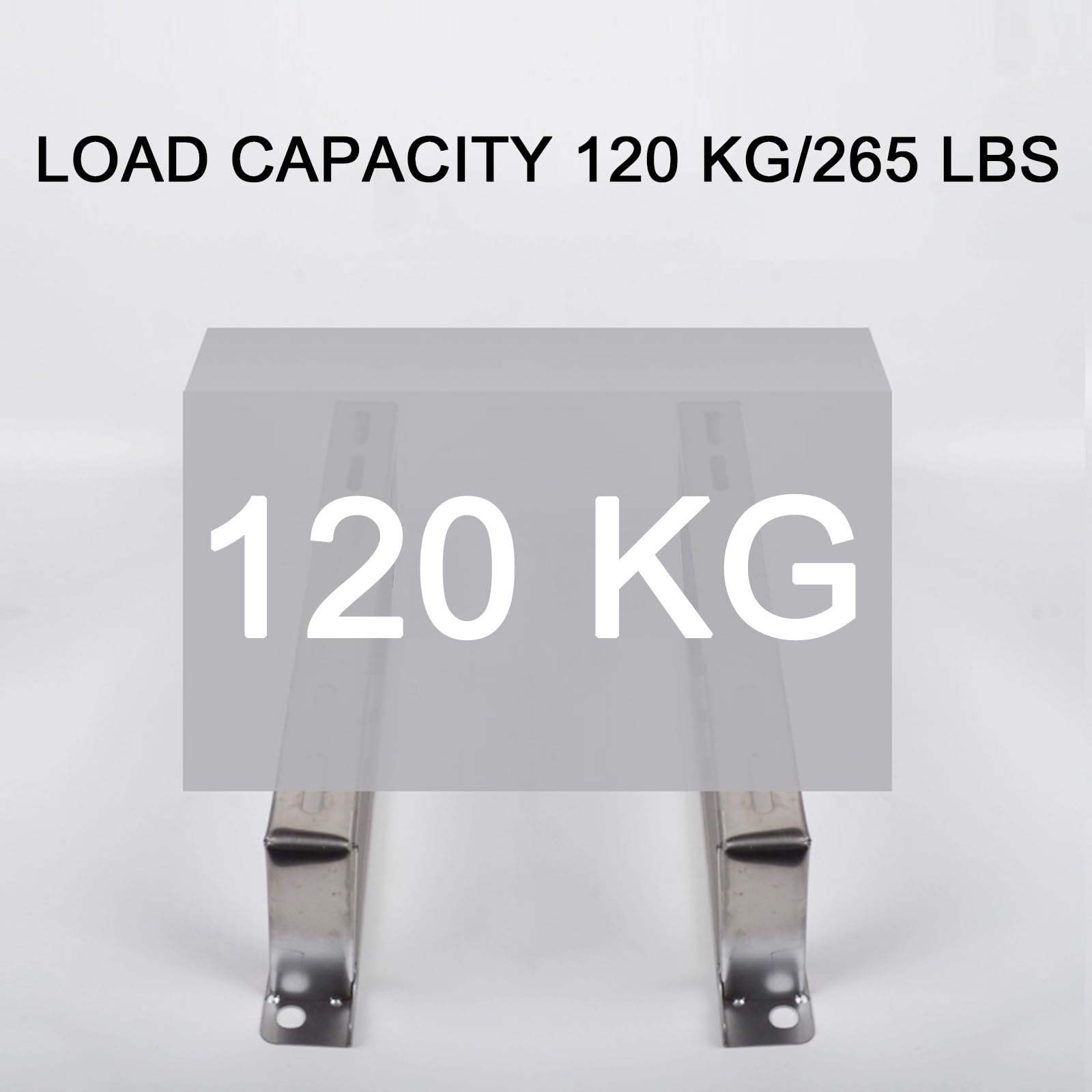 Staffe per Condizionatore Esterno, Climatizzatore Telaio Supporto da Pavimento in Acciaio Inox per Unità Pompa di Calore Esterna - Resistente, Fino a 120 KG(50x10cm)