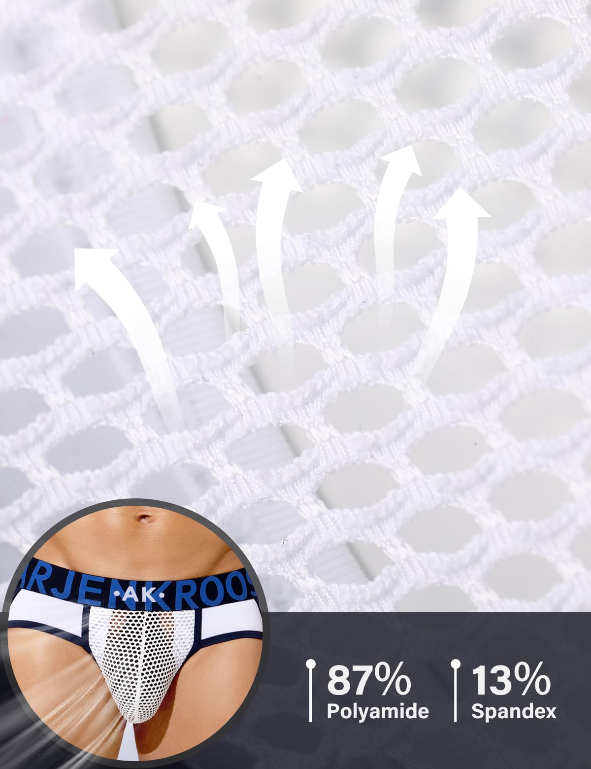 Arjen Kroos Jockstrap męska bielizna sportowa, jockstrap, męska suspensorium przezroczysta siatka, athletic suporters stringi, S-XXL
