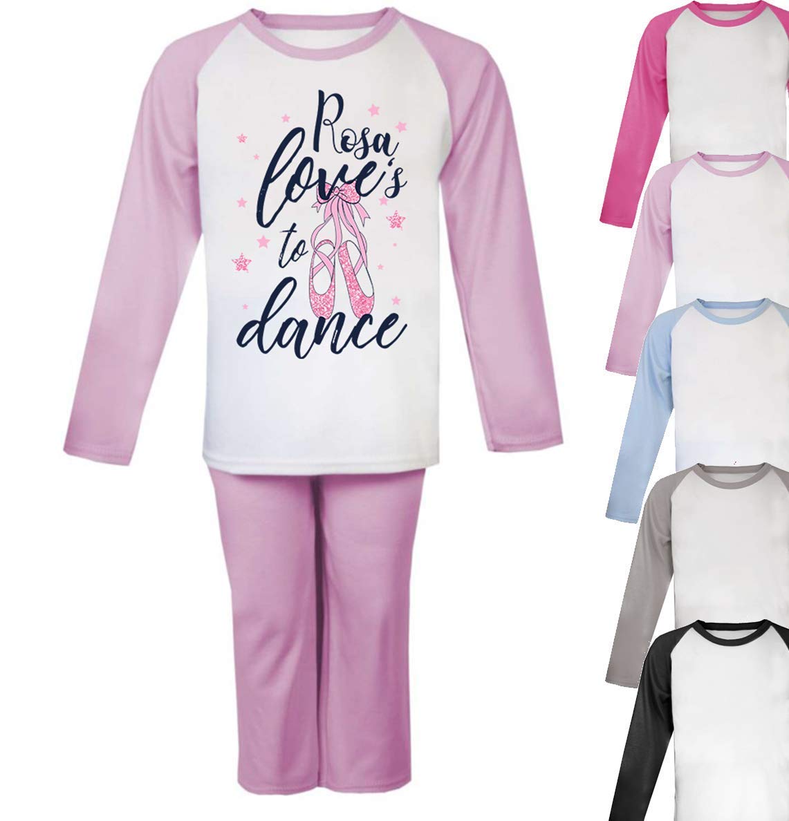 HandmadePersonalised Love's to Dance Ballet Pyjamas Toddler Pyjamas Girls Pjs Girls Christmas Gifts Kids Dance