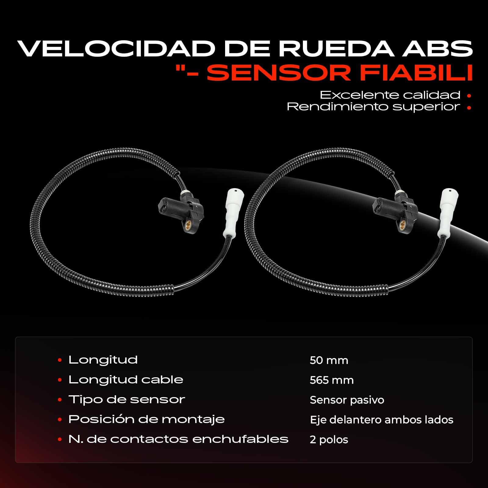 Frankberg 2x Sensor de velocidad de ruedas Sensor ABS Compatible con Astra F CC T92 Astra F CaR.A.Van T92 Astra F Cabrio T92 Astra F T92 Astra F Furgoneta/Touring T92 Replace# 90519940
