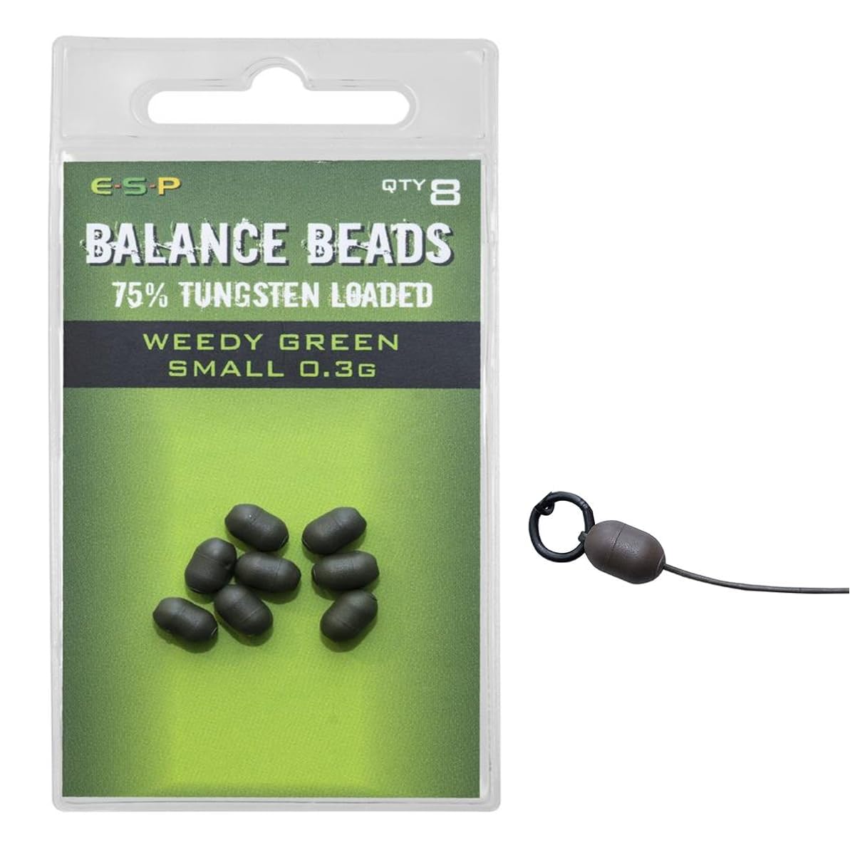 ESP Tungsten Loaded Balance Beads Weedy Green: Small