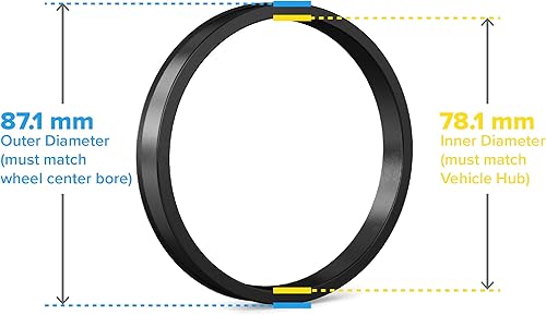 Miniatura 54 de StanceMagic - Anillos centradores de 54.1 mm DI a 67.1 mm DE, plástico negro, compatibles solo con Scion, Mazda y Toyota con cubos de 54.1 mm