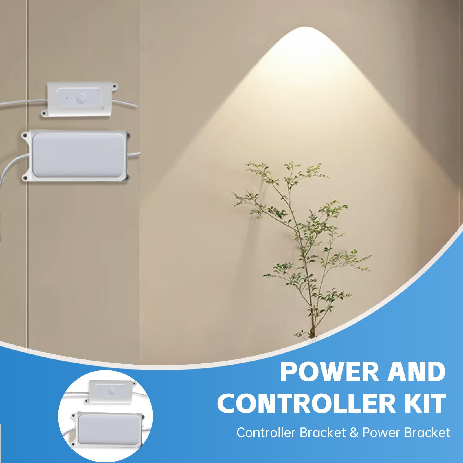 Fit for Govee H705/H706 Light Controller Bracket & Power Bracket Kit(White) — Amazon image 3