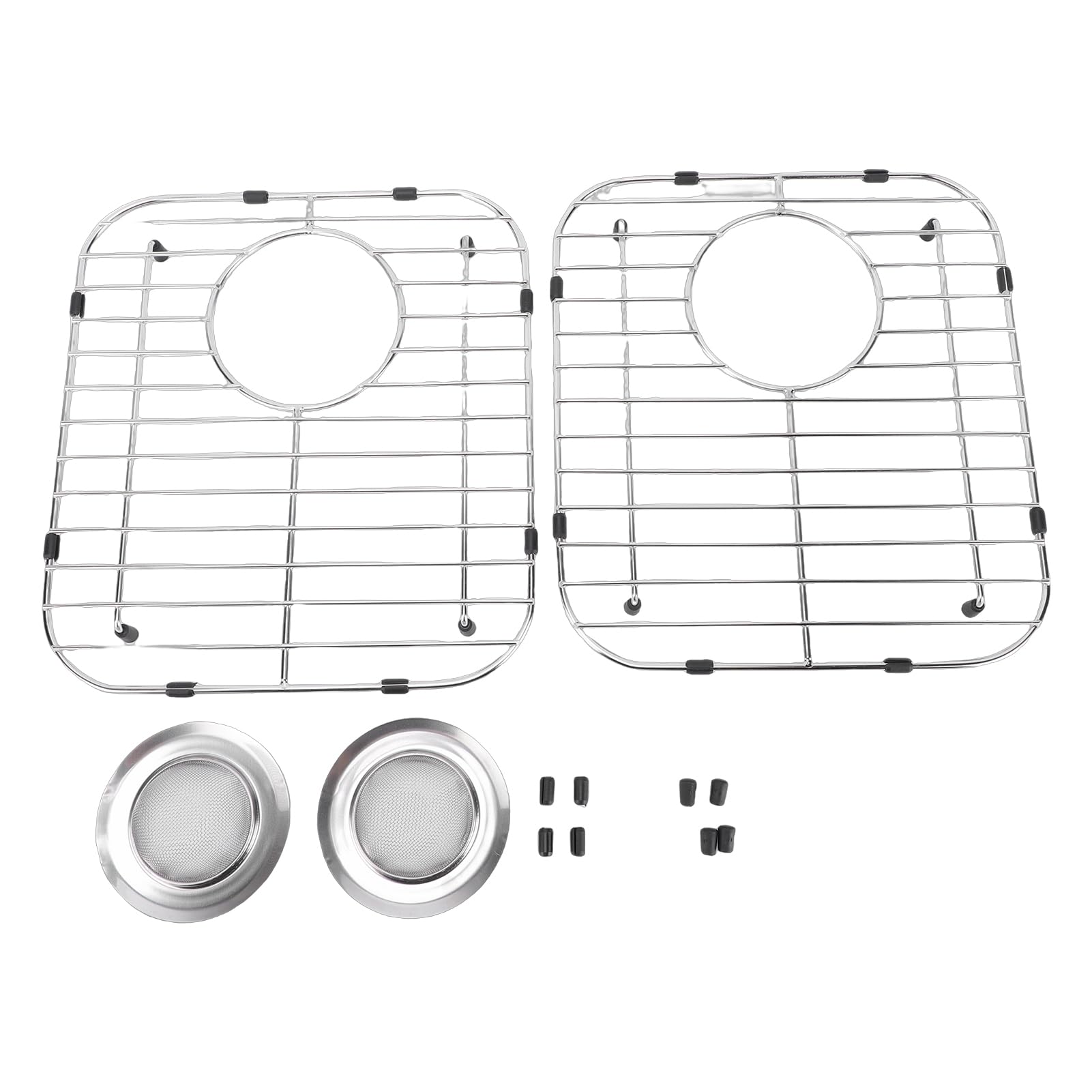 Griglia per lavello in acciaio inox, 33,3 x 30 cm, scolapiatti con design aperto per una ventilazione ottimale, protezione per lavello per scarico da 8,9 cm.