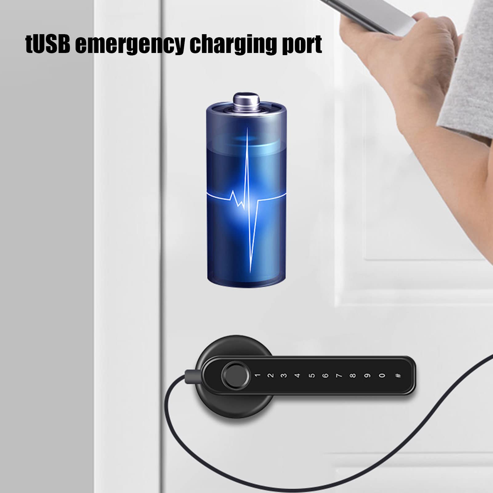 Generic Entrada Electrónica sin Llave de Aleación de Zinc con Huella Digital Inteligente con Reconocimiento Biométrico Rápido 0.3S, 3 Métodos de Desbloqueo (Huella Digital/Llave/contraseña), Se