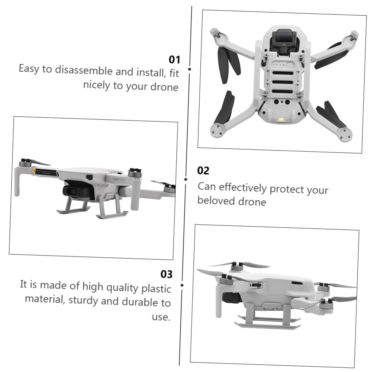 SUPVOX 1 Juego Protector Extendido Drones Mini Kit Accesorios de Seguridad Drones y Compacto Instalación y Almacenamiento Previene Arañazos Personas y Objetos