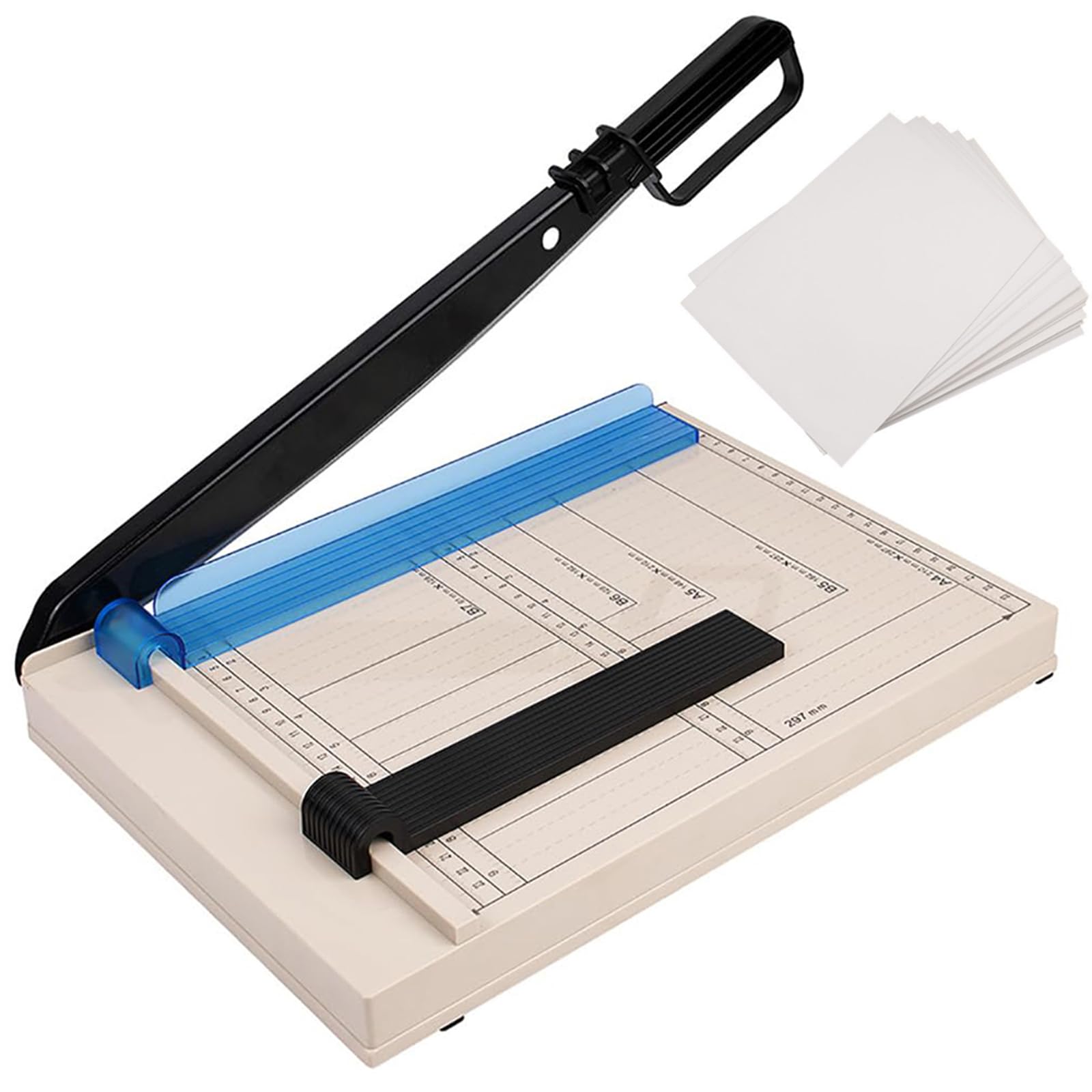 Cortador de papel con protector de seguridad, guía magnética, base resistente para cartulina, cartón, vinilo, manualidades y fotos