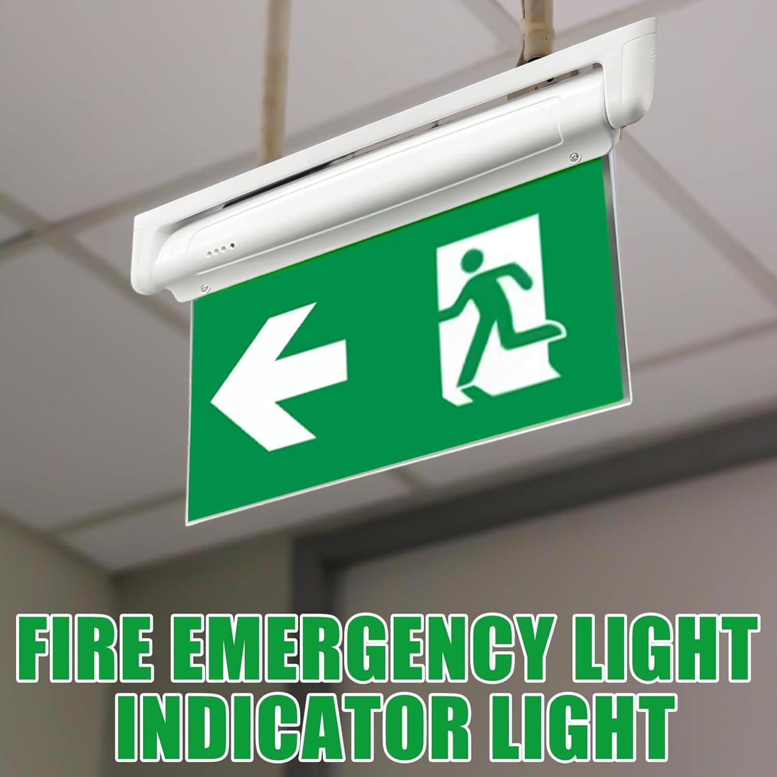 BORDEAG Éclairage de Secours LED, Indicateur De Sécurité à LED avec 6 Pictogrammes de Sortie de Secours Panneau Lumineux, Panneau de Sortie Secour, Fixation Plafond