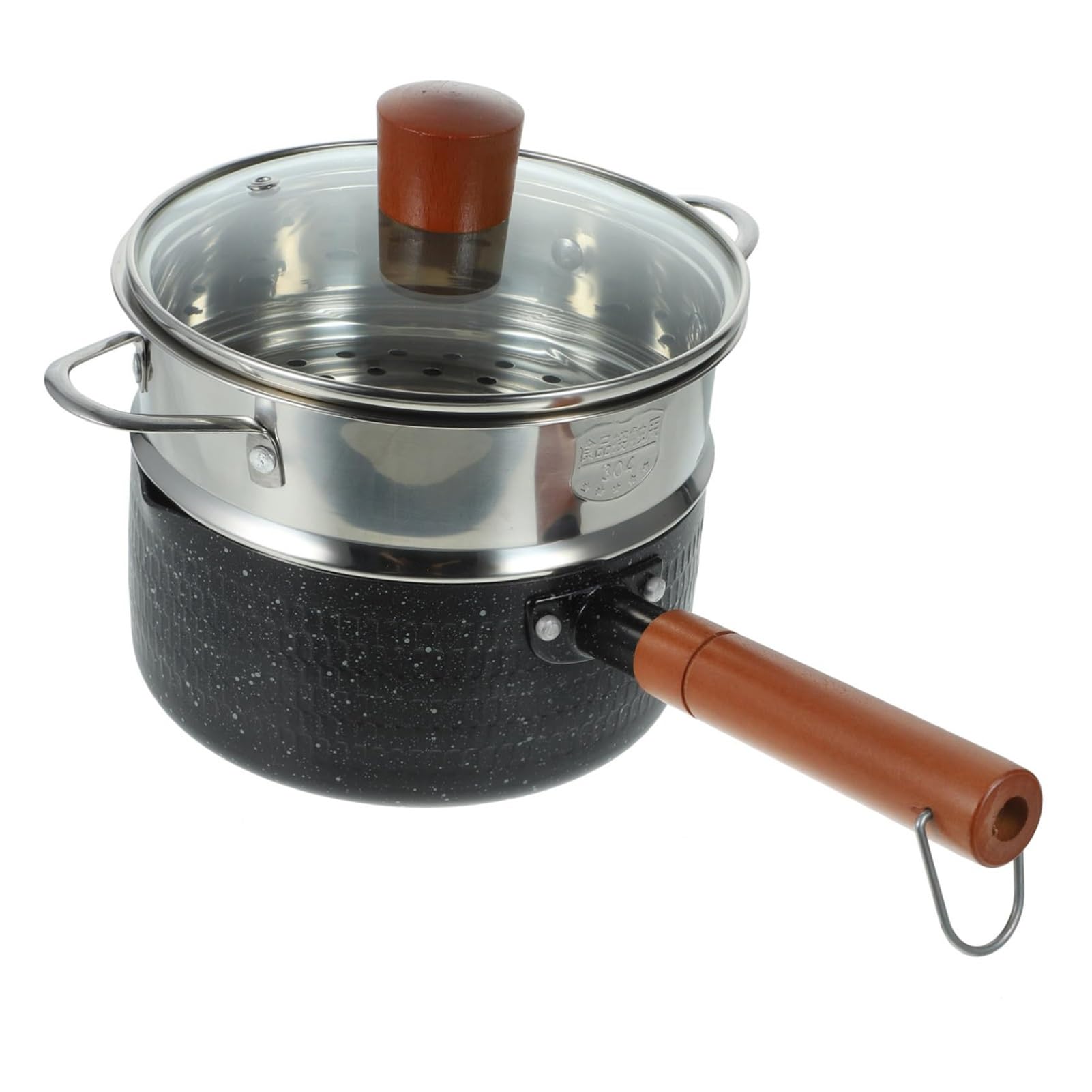 THEGA 1 Set Japanische Antihaft-Pfanne Mit Dampfkorb - Butterpfannen, Saucenpfanne, Suppentopf, Milchtopf, Küchentöpfe, Instant-Nudeltopf, Kleiner Kochtopf, Hot Pot Aus Aluminiumlegierung(20CM)