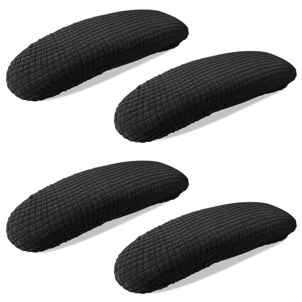 Azonee Chair Arm Pad Covers, Office Chair Armrest Cover Removable Elastic Washable Waterproof Fabricchair Armrest Covers Soft Armrest Cushion Pad For Home Or Office Chair(2 Pair Black)