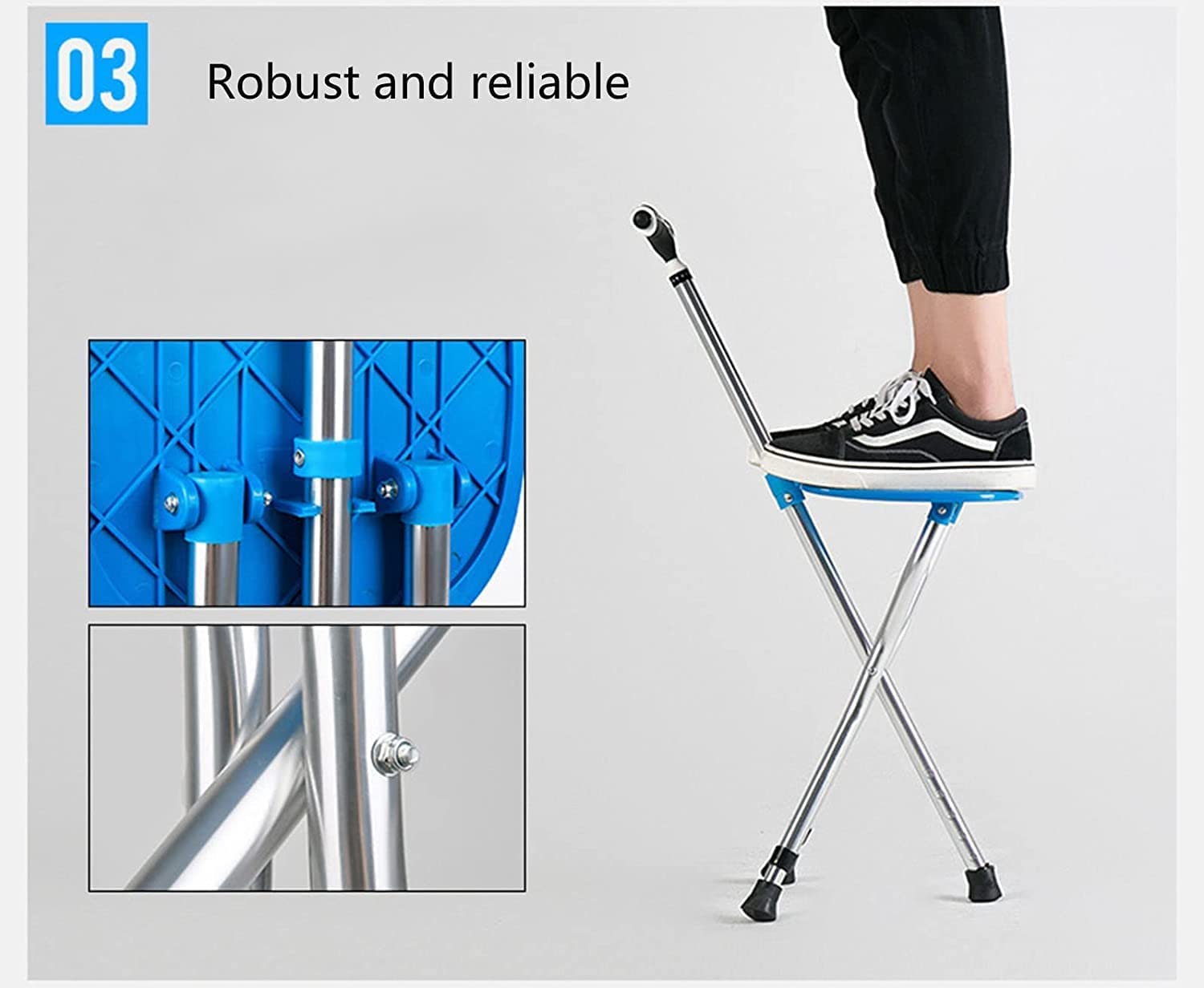 Muletas para Personas Mayores con luz LED Bastones Plegables de Aluminio portátiles Bastones Ajustables en Altura para Trabajo Pesado/B